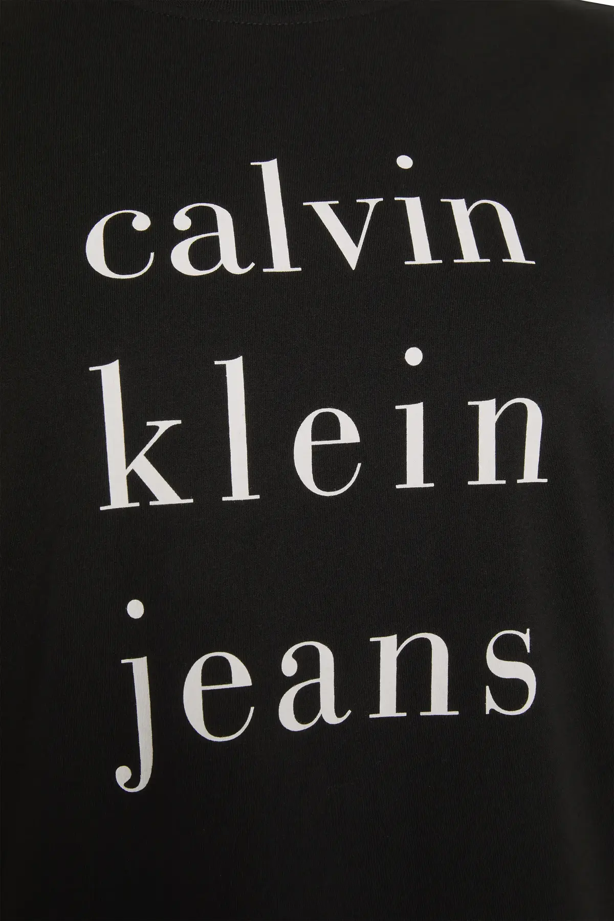 Calvin Klein SS CKJ LOGO TEE, UB1 Siyah Kadın T-Shirt & Polo