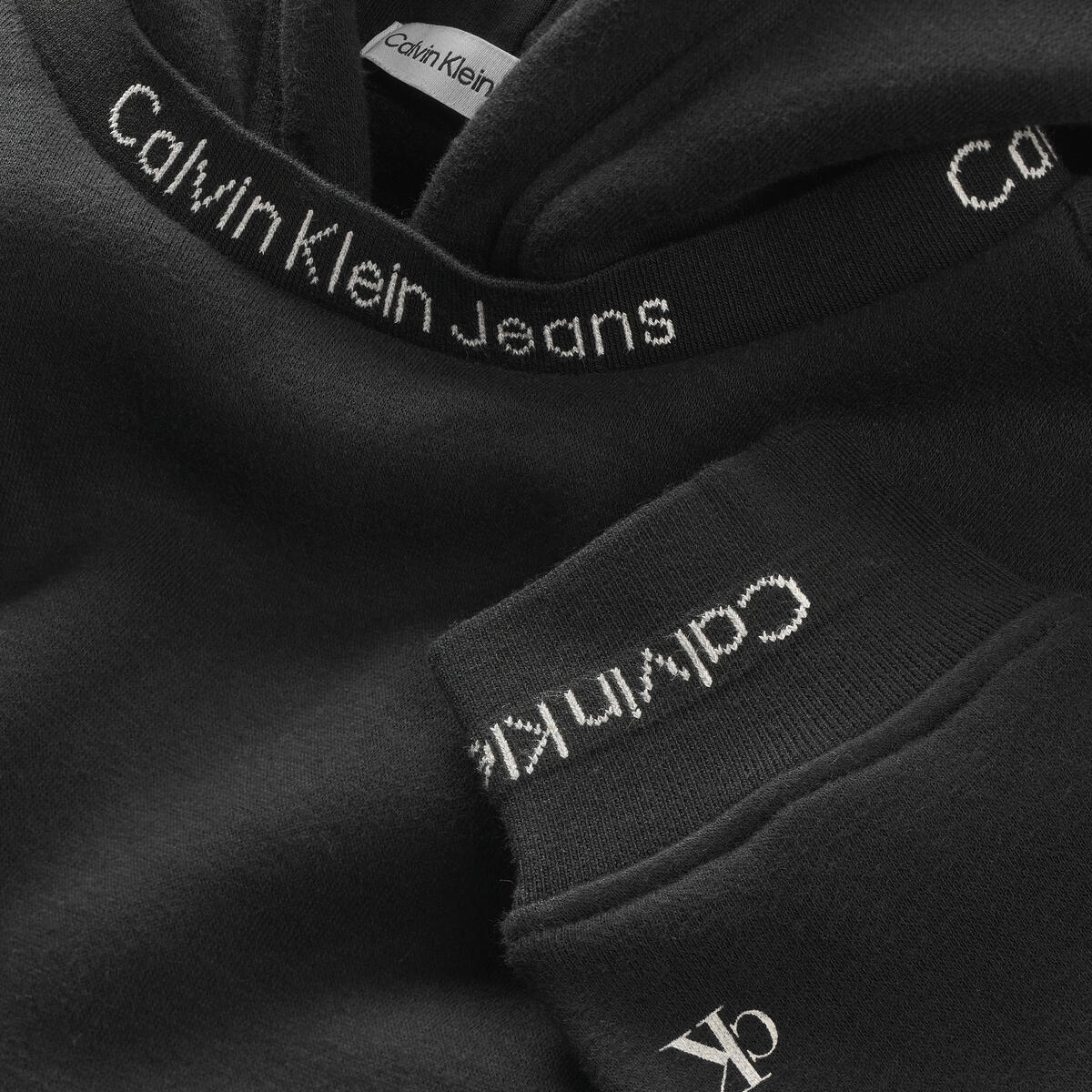 Calvin Klein INTARSIA FLEECE HOOD Erkek Siyah Hoodie