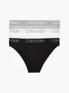 Calvin Klein 3PK HIGH LEG TANGA Kadın Siyah Tanga Set