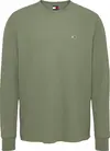 Tommy Hilfiger TJM SLIM WAFFLE LS T, MR6 Yeşil Erkek T-Shirt & Polo