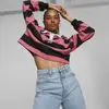 Puma Swxp Striped Longsleeve Pembe Crop Kadın Sweatshirt