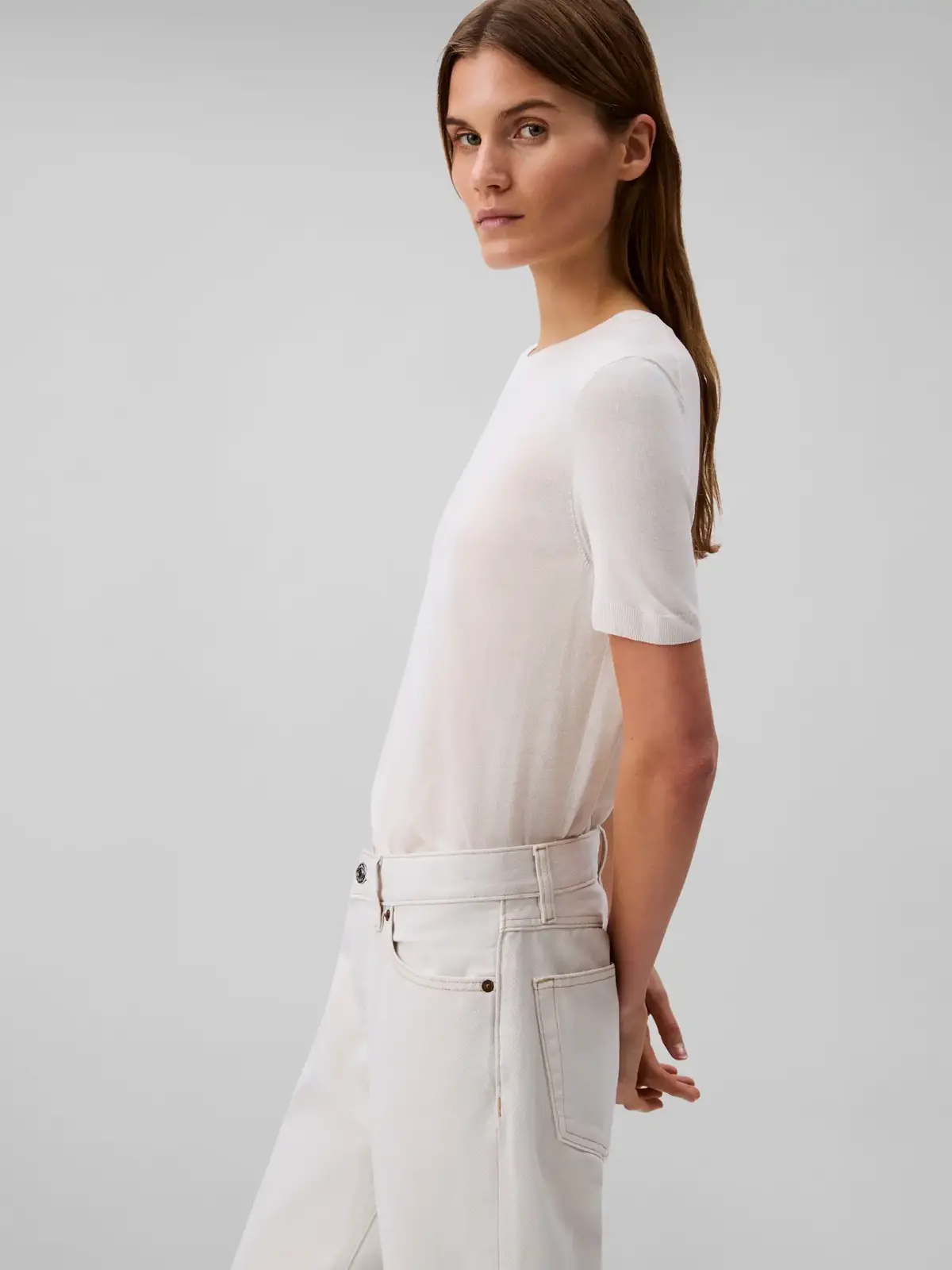 Calvin Klein SIGNATURE 90s STRAIGHT Beyaz Kadın Kot Pantolon