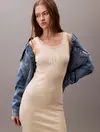 Calvin Klein SL COTTON 1X1 RIB TANK DRESS Bej Kadın Elbise