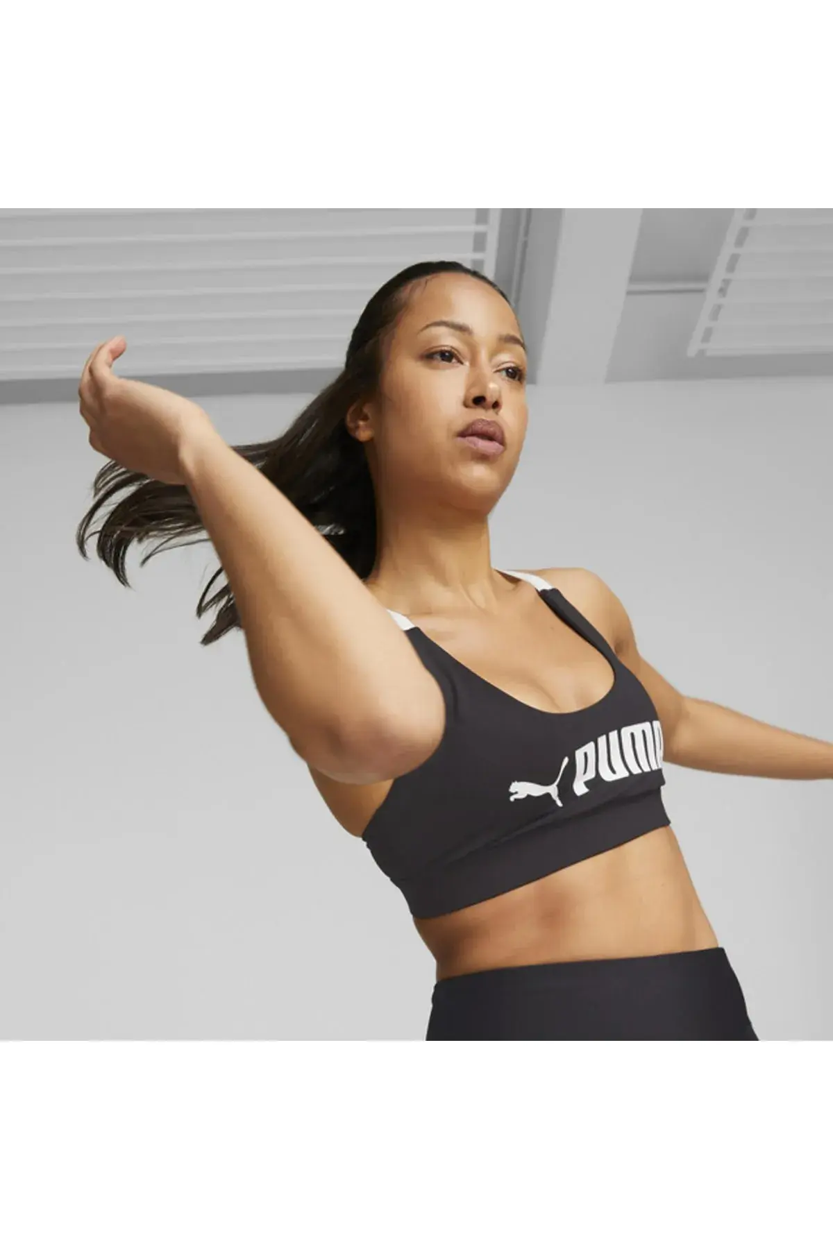 Puma Mid Impact Fit Bra Siyah Kadın Spor Sütyeni/Bra