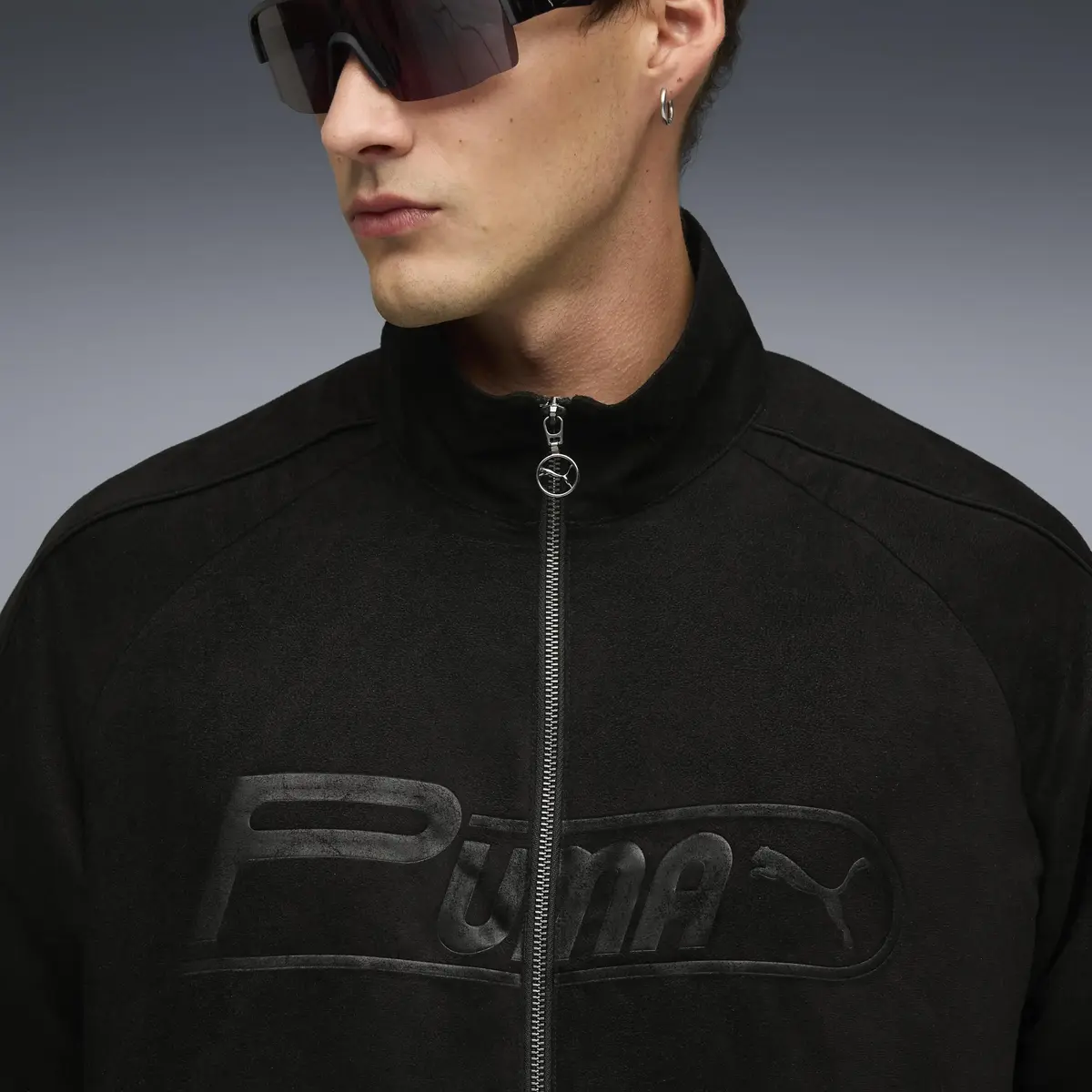 Puma T7 Suede Track Jacket Siyah Erkek Fermuarlı Ceket