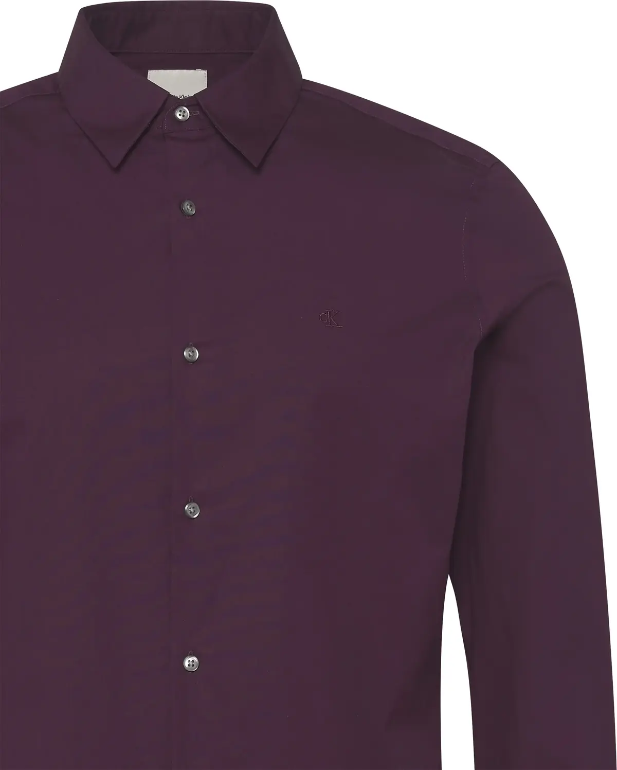 Calvin Klein LS SOLID STRETCH SLIM SHIRT Erkek Bordo Gömlek