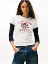 Tommy Hilfiger TJW SLIM IDAHO NOVEL Beyaz Kadın T-Shirt