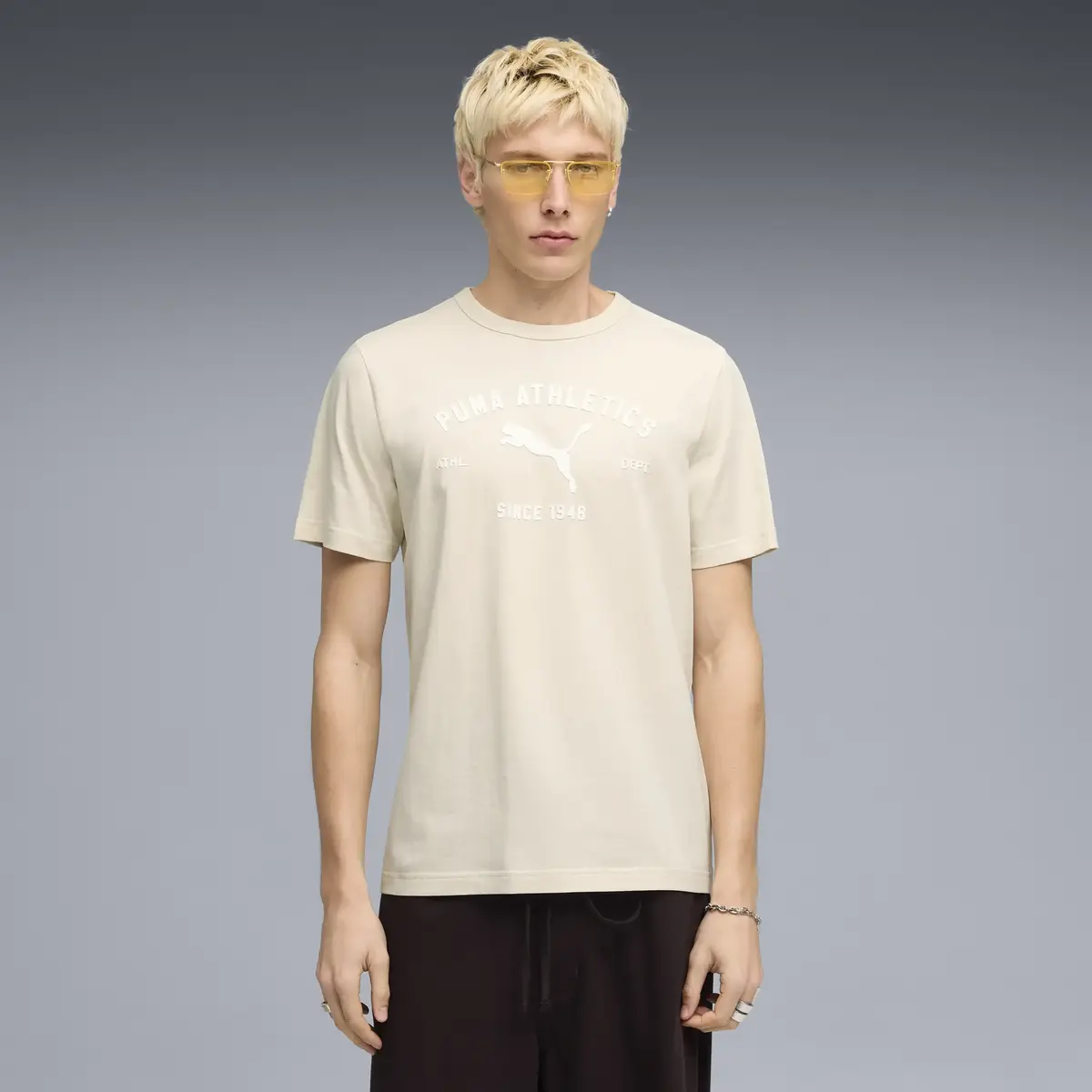 Puma CLASS Graphic Tee Bej Erkek T-Shirt & Polo