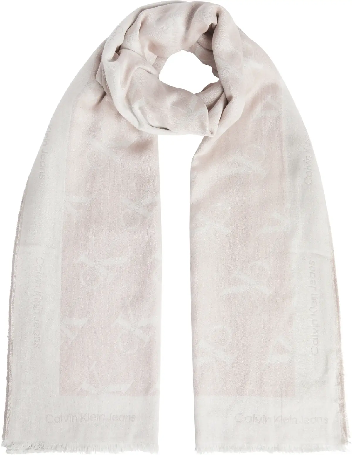 Calvin Klein MONOGRAM SCARF 70x18 Kadın Krem Atkı