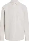 Calvin Klein LINEN COTTON REGULAR Erkek Beyaz Gömlek