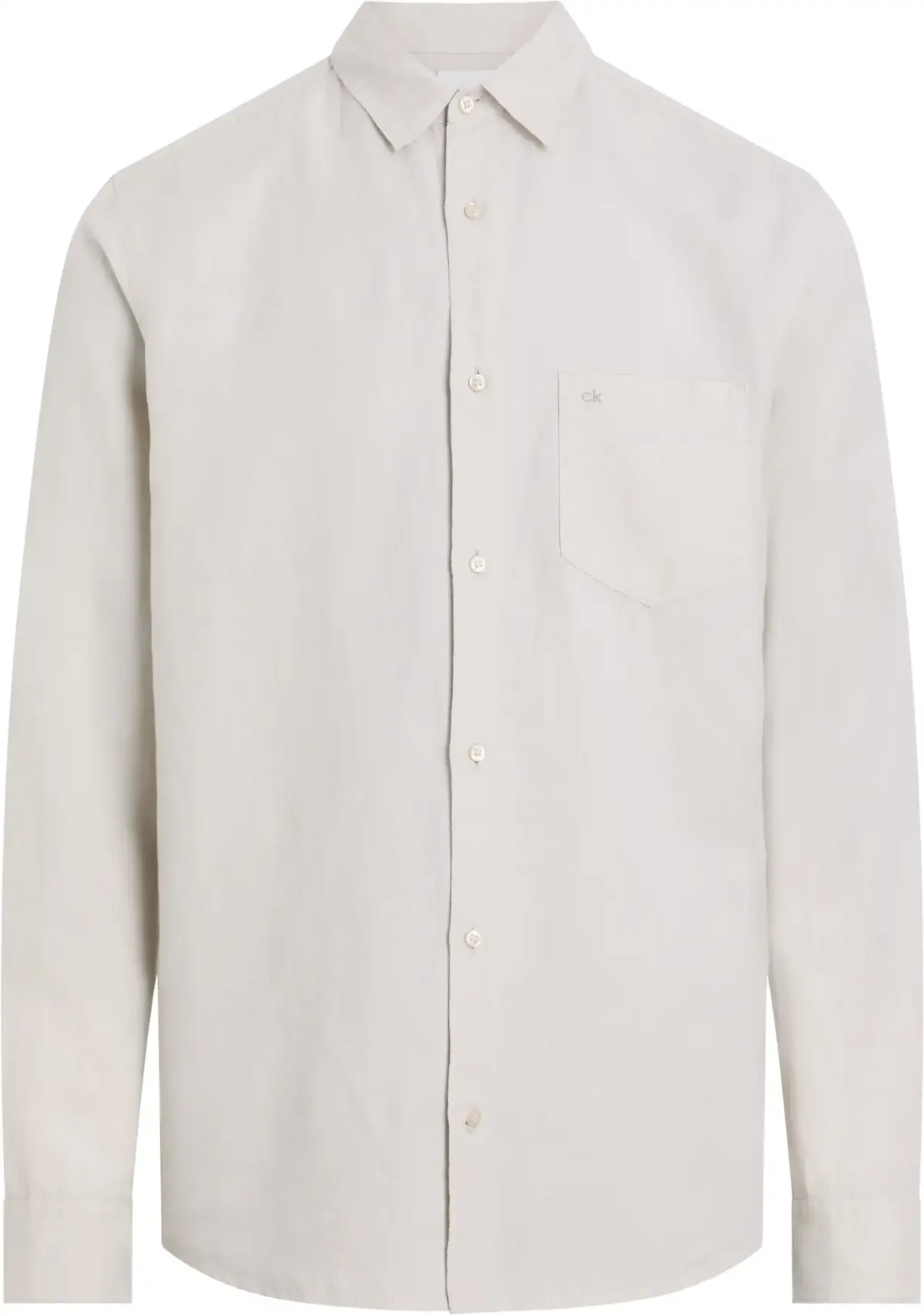 Calvin Klein LINEN COTTON REGULAR Erkek Beyaz Gömlek
