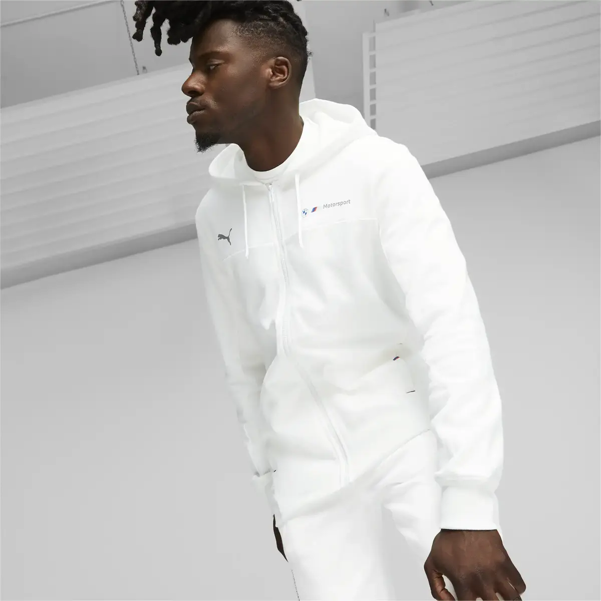 Puma BMW MMS Hdd Sweat Jacket Mavi Erkek Fermuarlı Hoodie