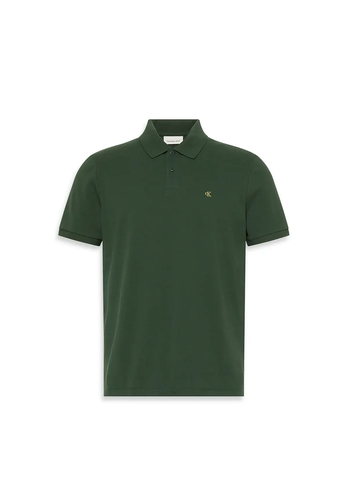 Calvin Klein SS MONOGRAM PIQUE PO, LLG Yeşil Erkek Polo T-Shirt