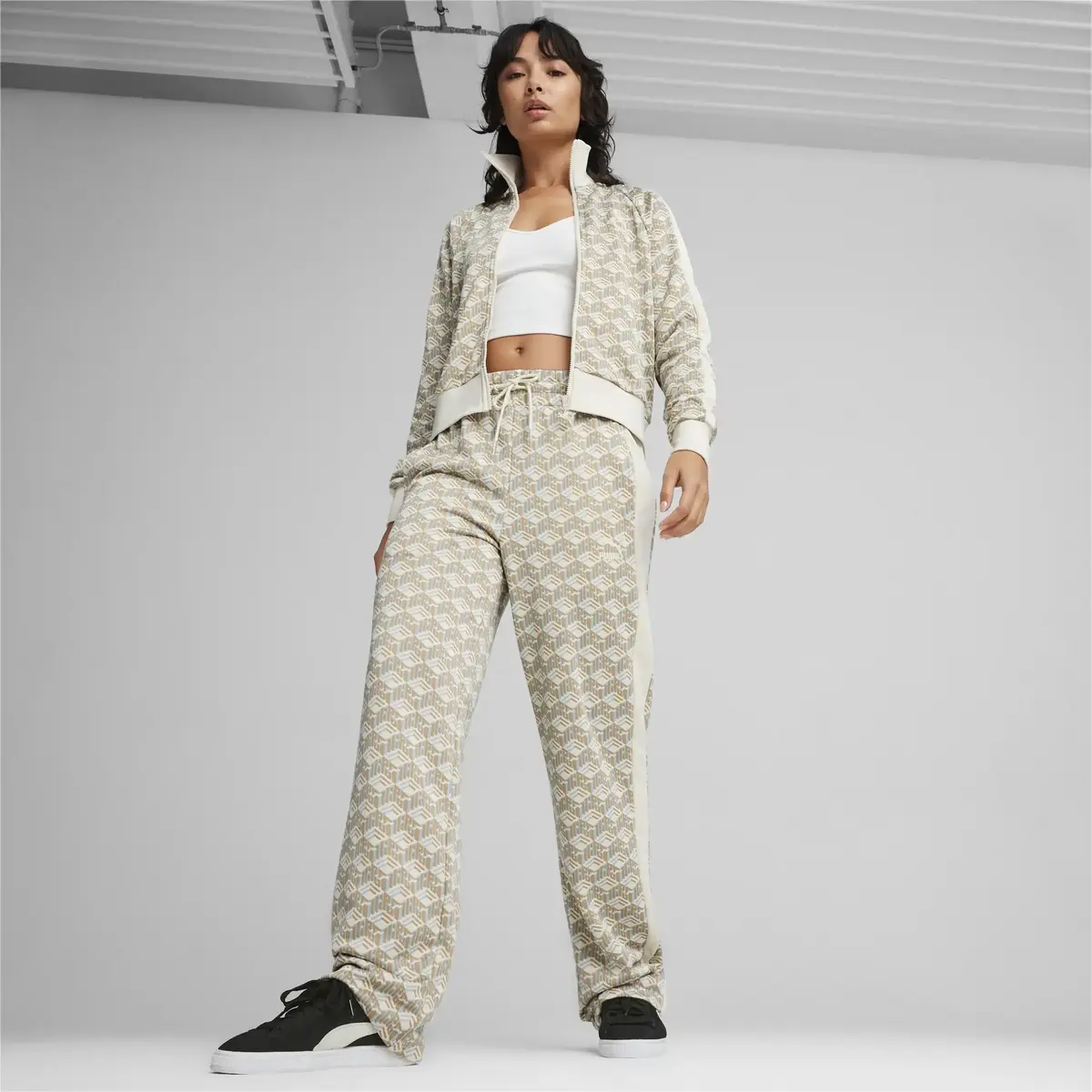 Puma T7 AOP Straight Leg Track Pants Açık Kahve Kadın Eşofman Altı