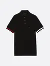 Tommy Hilfiger FLAG CUFF SLIM POLO, BDS Siyah Erkek T-Shirt & Polo