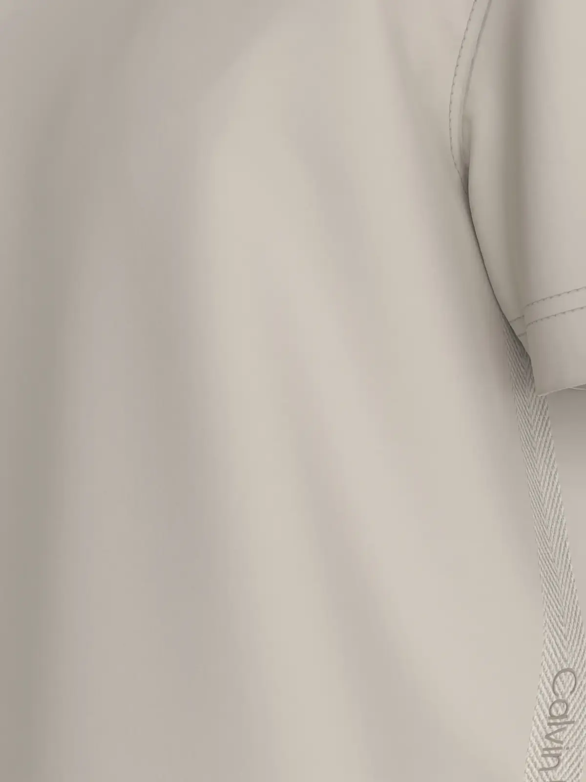 Calvin Klein LOGO TAPE TEE, PDH Krem Erkek T-Shirt & Polo