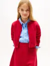 Tommy Hilfiger Sequin Rib-Knit Slim Cardigan Kırmızı Kız Çocuk Hırka
