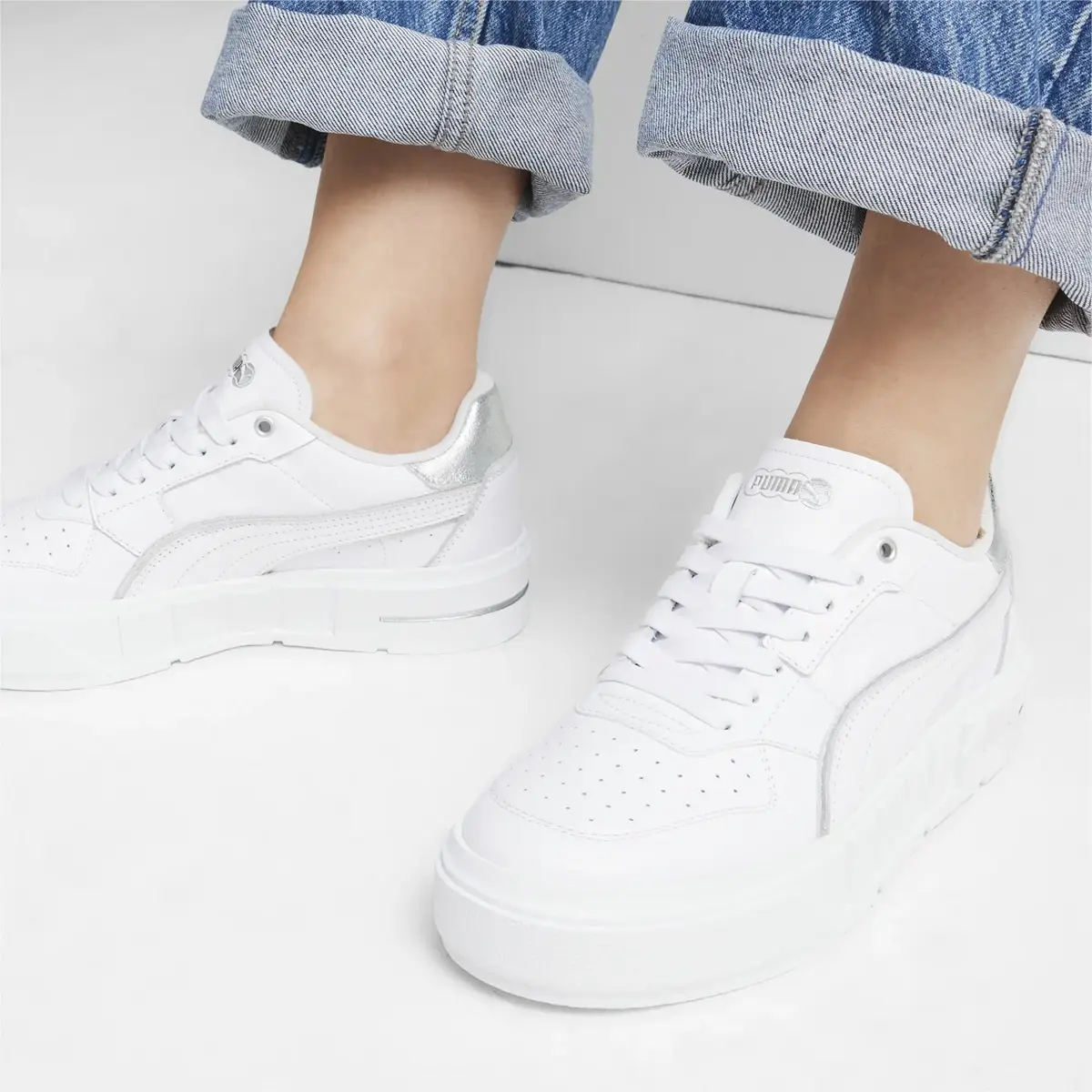Puma Cali Court Metallic Wns Beyaz Kadın Günlük Spor Ayakkabı