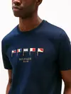 Tommy Hilfiger HILFIGER MULTI FLAGS Erkek Lacivert T-Shirt