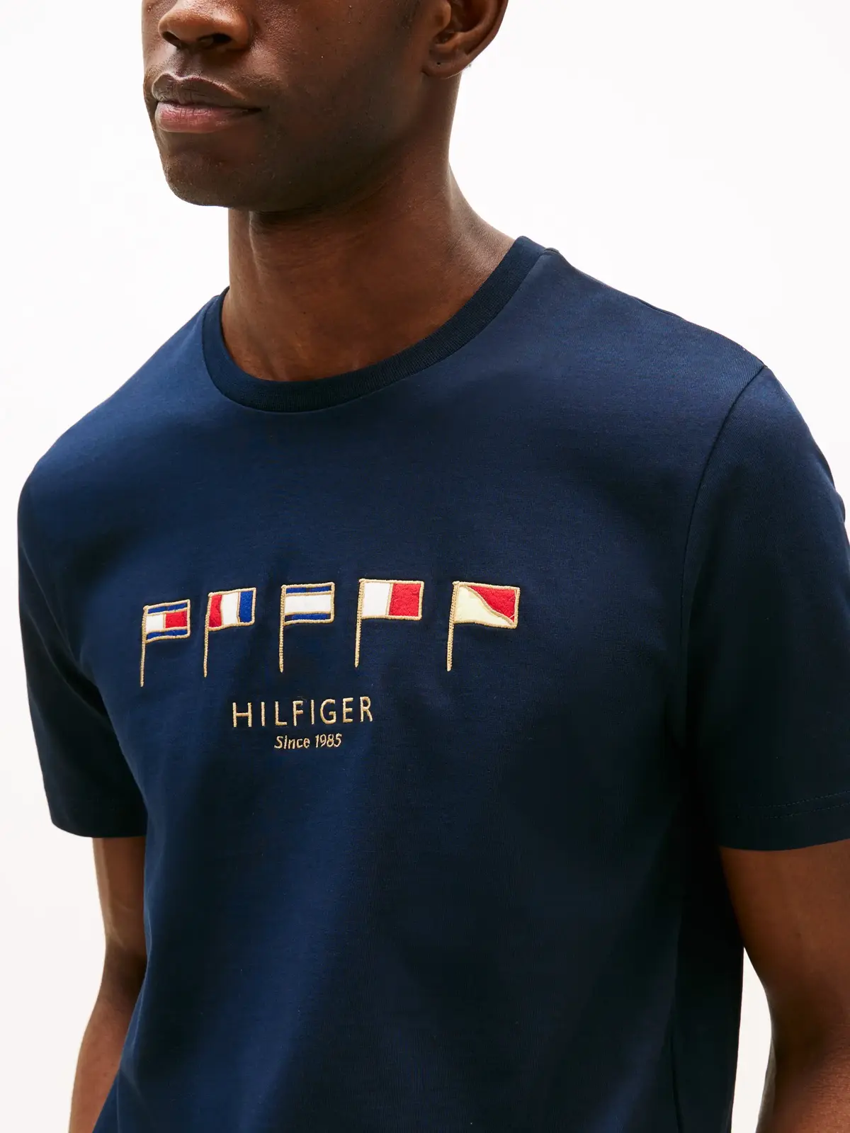 Tommy Hilfiger HILFIGER MULTI FLAGS Erkek Lacivert T-Shirt