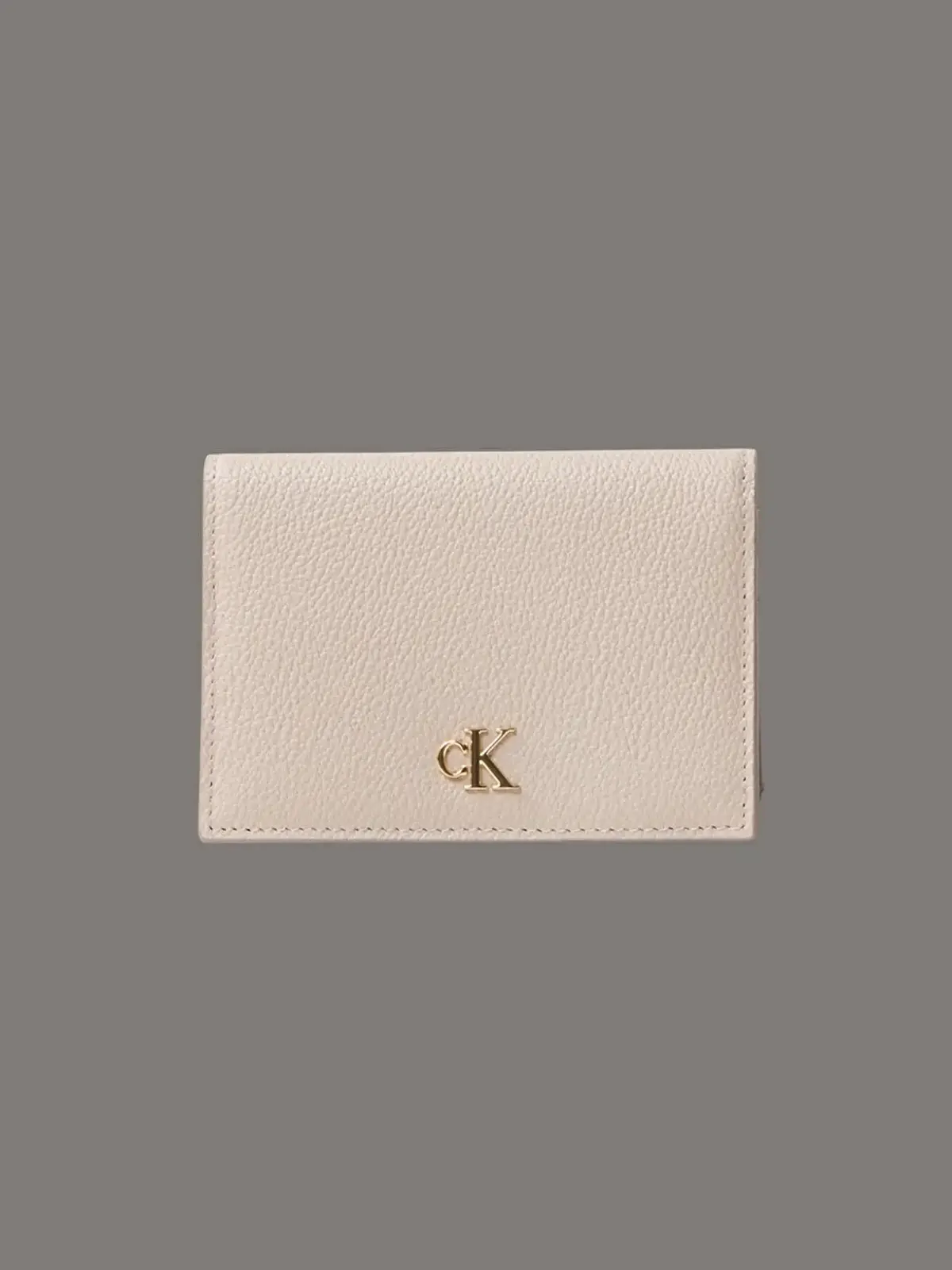 Calvin Klein MIN MONOGRAM 6CC FLAP CARDCASE Bej Kadın Cüzdan