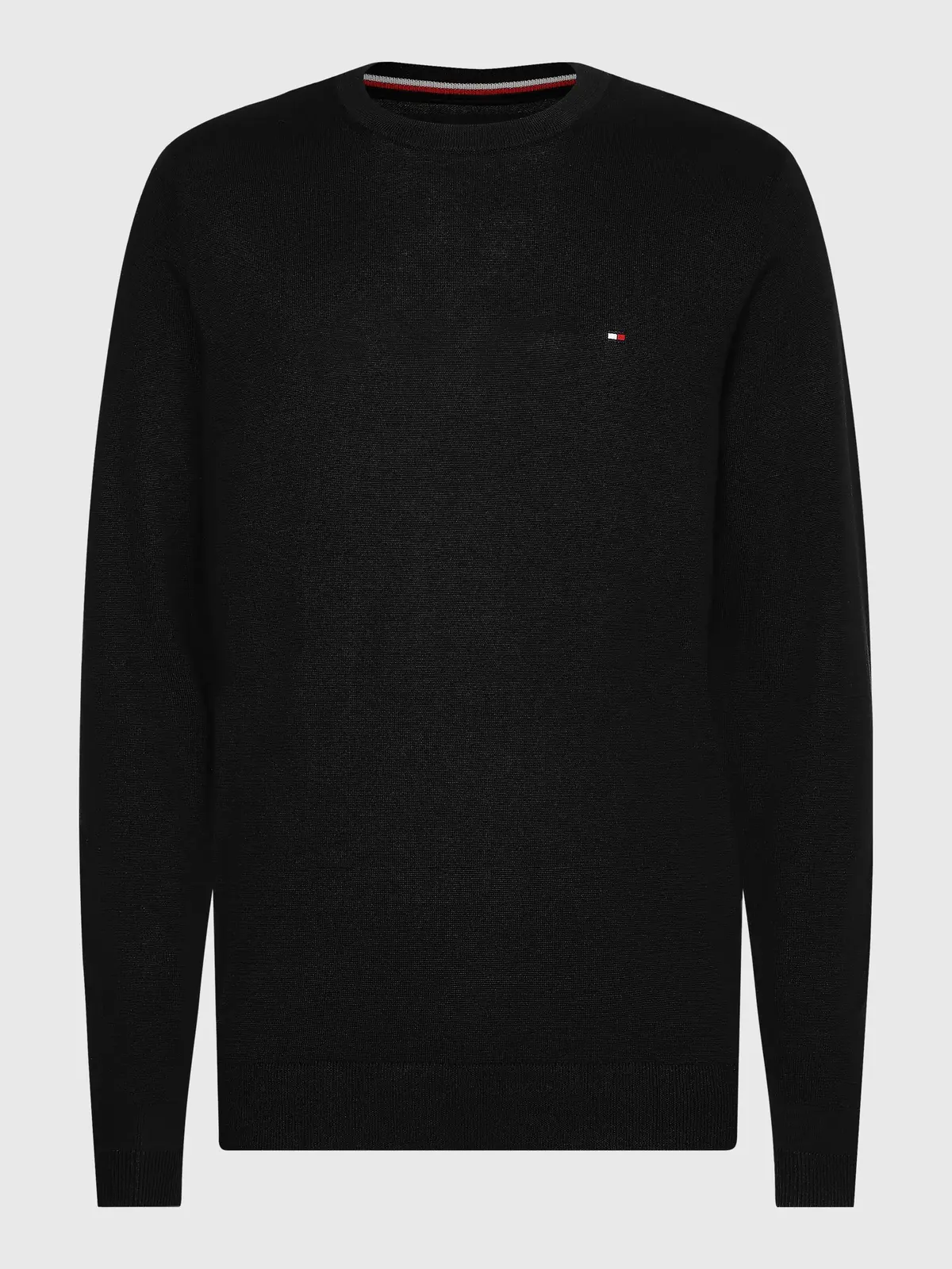 Tommy Hilfiger CORE COTTON-SILK CNE Erkek Siyah Kazak