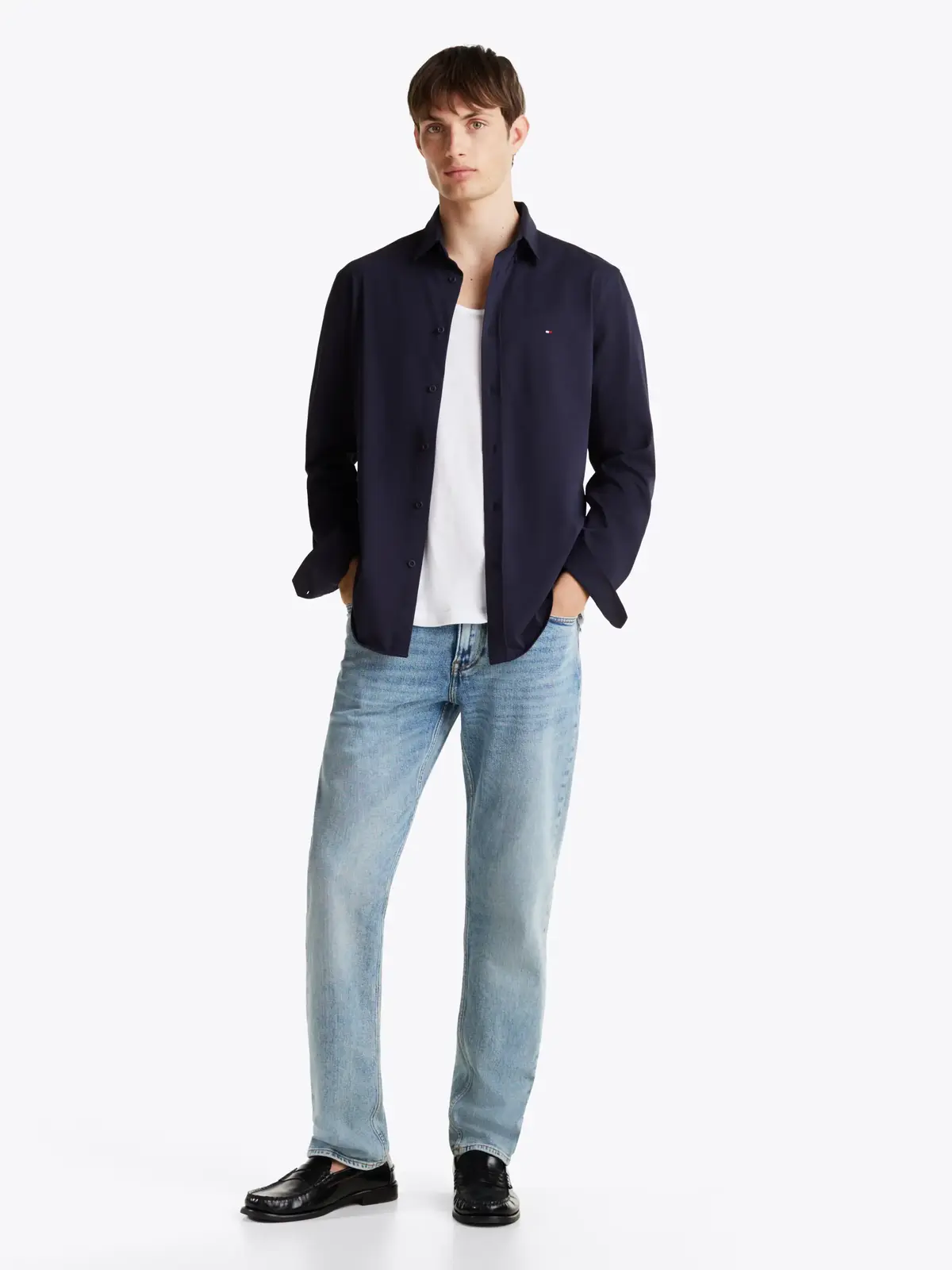 Tommy Hilfiger PERFORMANCE KNIT SOL, DAF Lacivert Erkek Gömlek