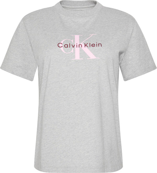 Calvin Klein HERO SS CLASSIC MONOLOGO CN TEE Gri Kadın T-Shirt
