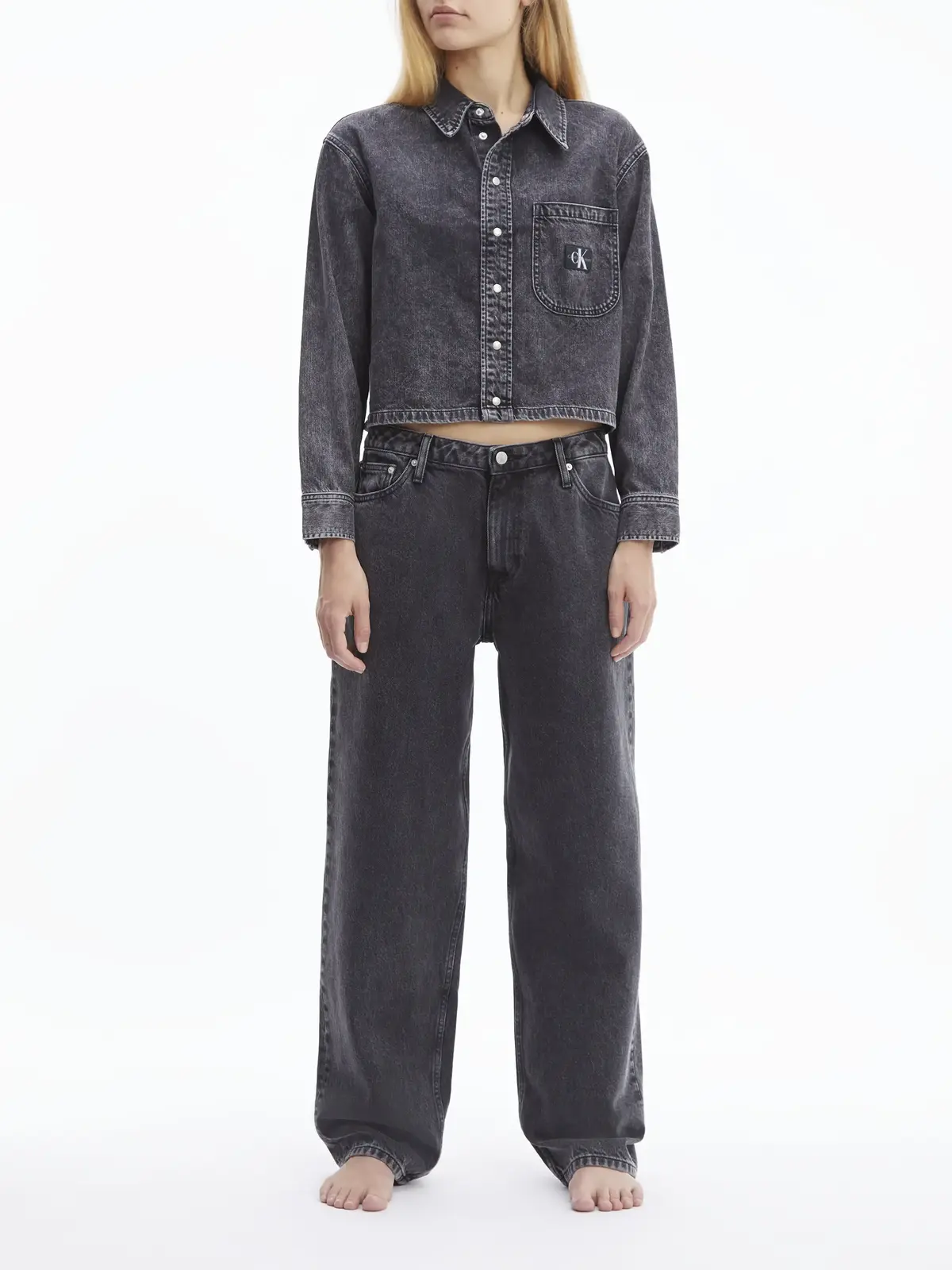 Calvin Klein 90s STRAIGHT Kadın Antrasit Kot Pantolon
