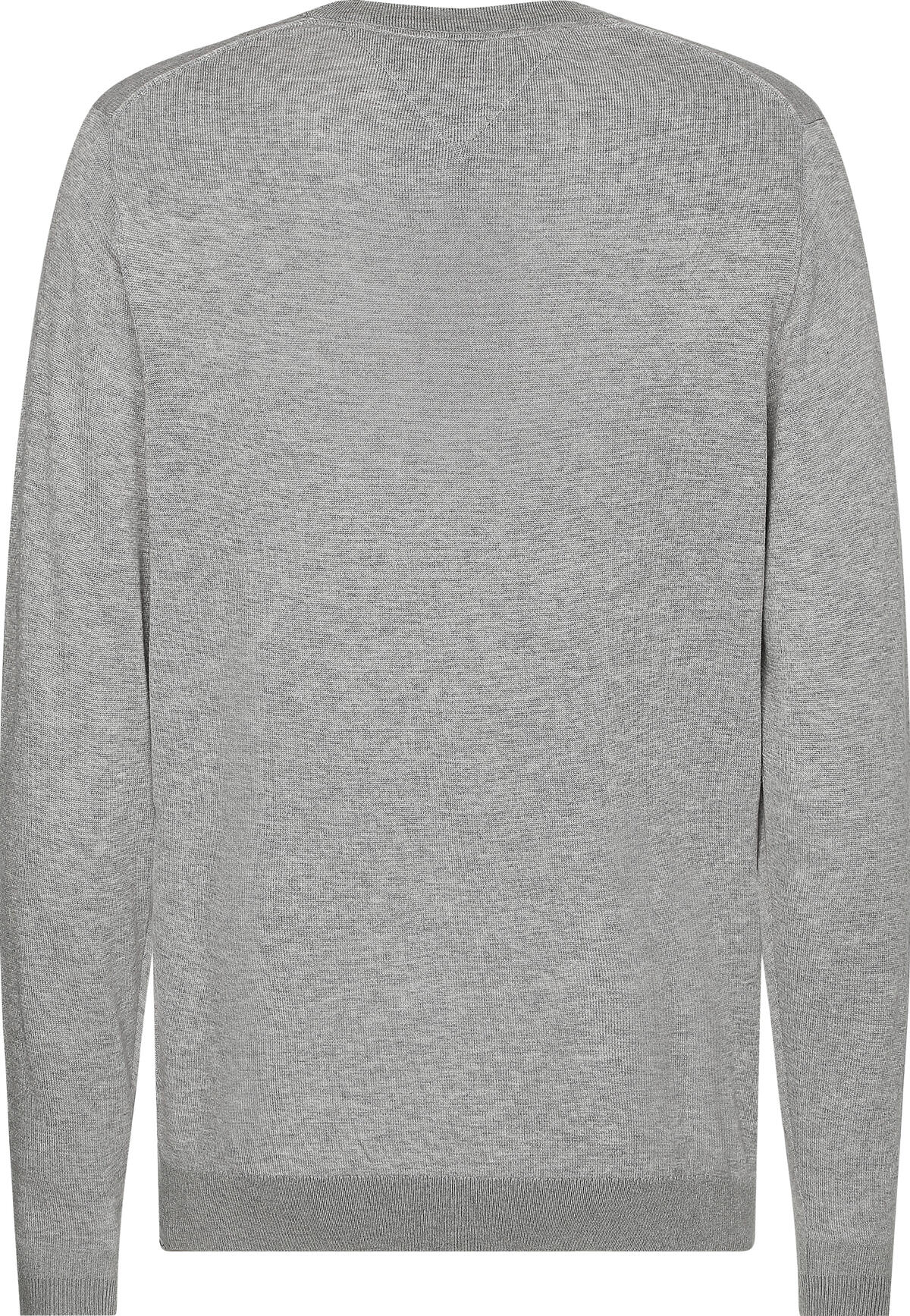 Tommy Hilfiger CORE COTTON-SILK CNE Erkek Gri Kazak