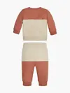 Calvin Klein COLOUR BLOCK CN SWEA Bebek Kahverengi Eşofman Takımı