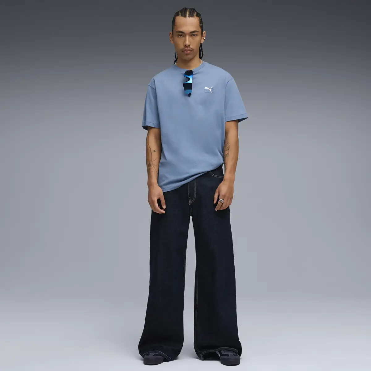 Puma GRAPHIC Tee Mavi Erkek T-Shirt