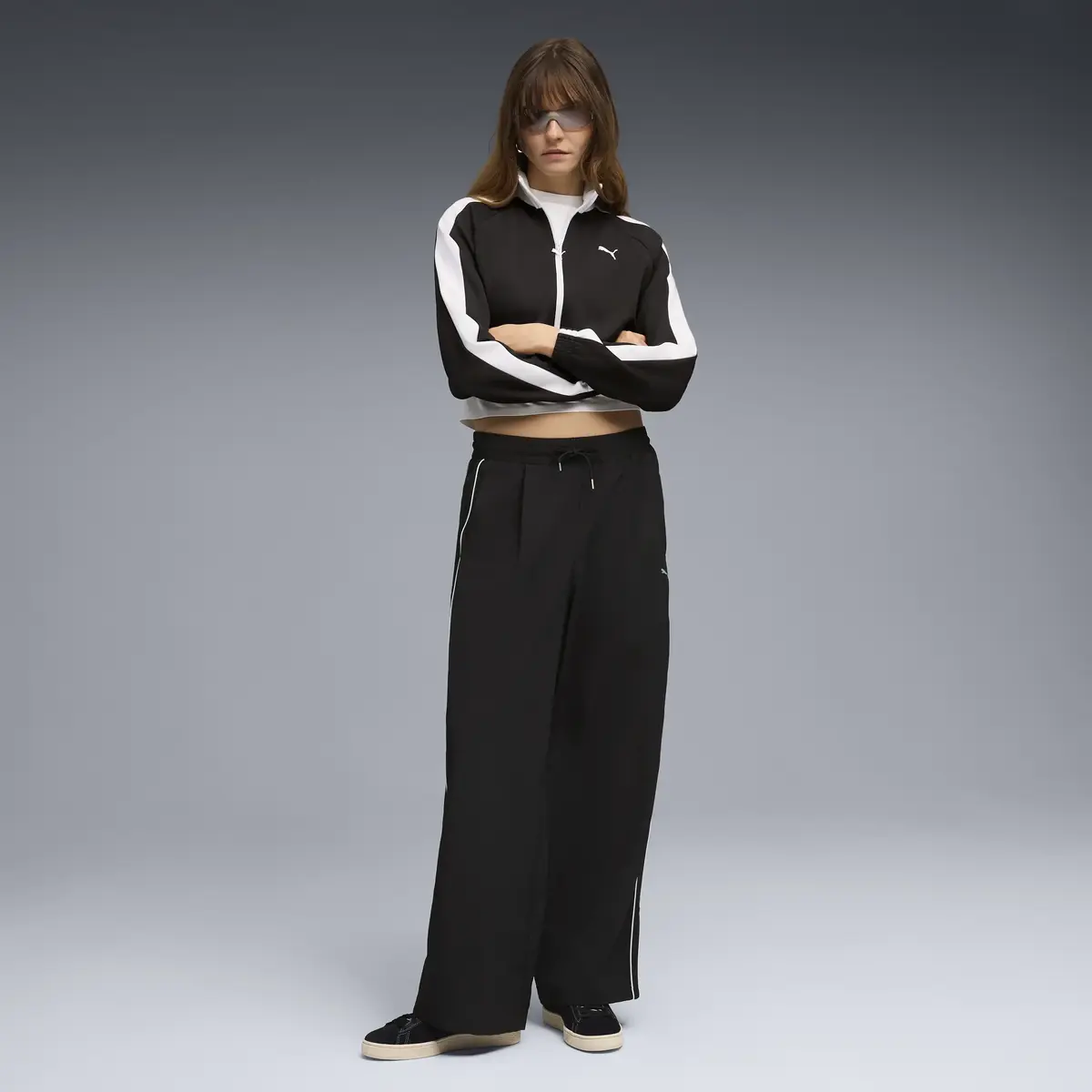 PUMA T7 Pique Cropped Jacket Siyah  Kadın Ceket