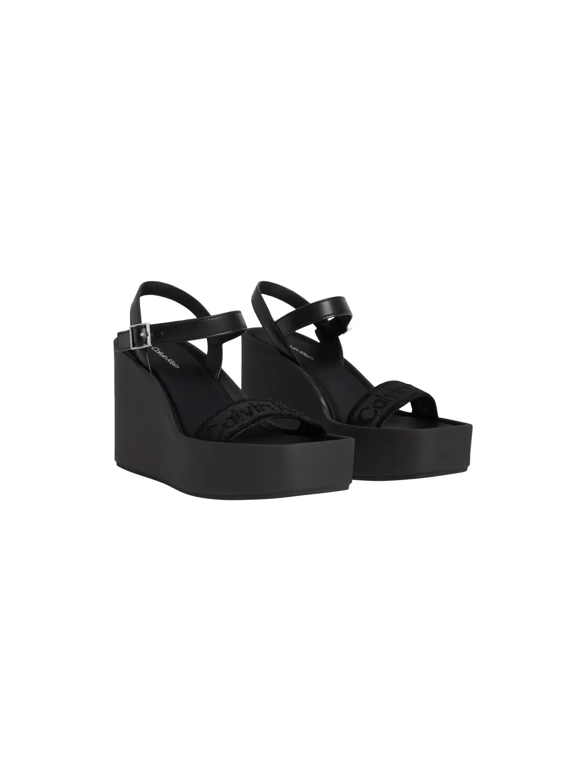 Calvin Klein WEDGE 70 SNDL WEBBIN Siyah Kadın Deri Sandalet