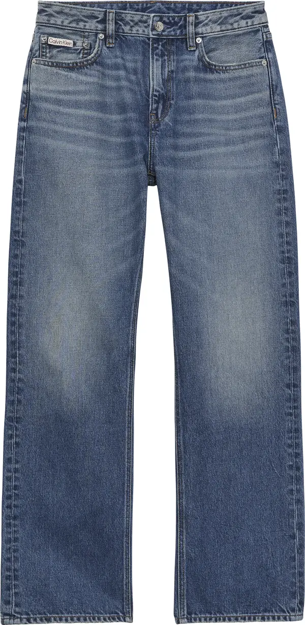 Calvin Klein SIGNATURE 90s STRAIGHT CK SANDED Kadın Mavi Kot Pantolon