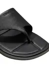 FLAT SANDAL THONG LT, Kadın Siyah Deri Kare Burunlu Parmak Arası Sandalet