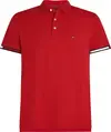 Tommy Hilfiger FLAG CUFF SLIM POLO, XLD Kırmızı Erkek T-Shirt & Polo