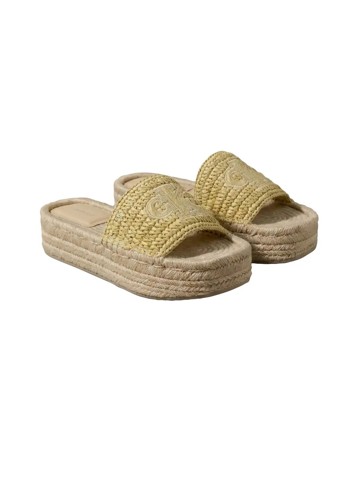 Calvin Klein FLATF ESPADRILLE RAF Sarı Kadın Platform Espadril Terlik