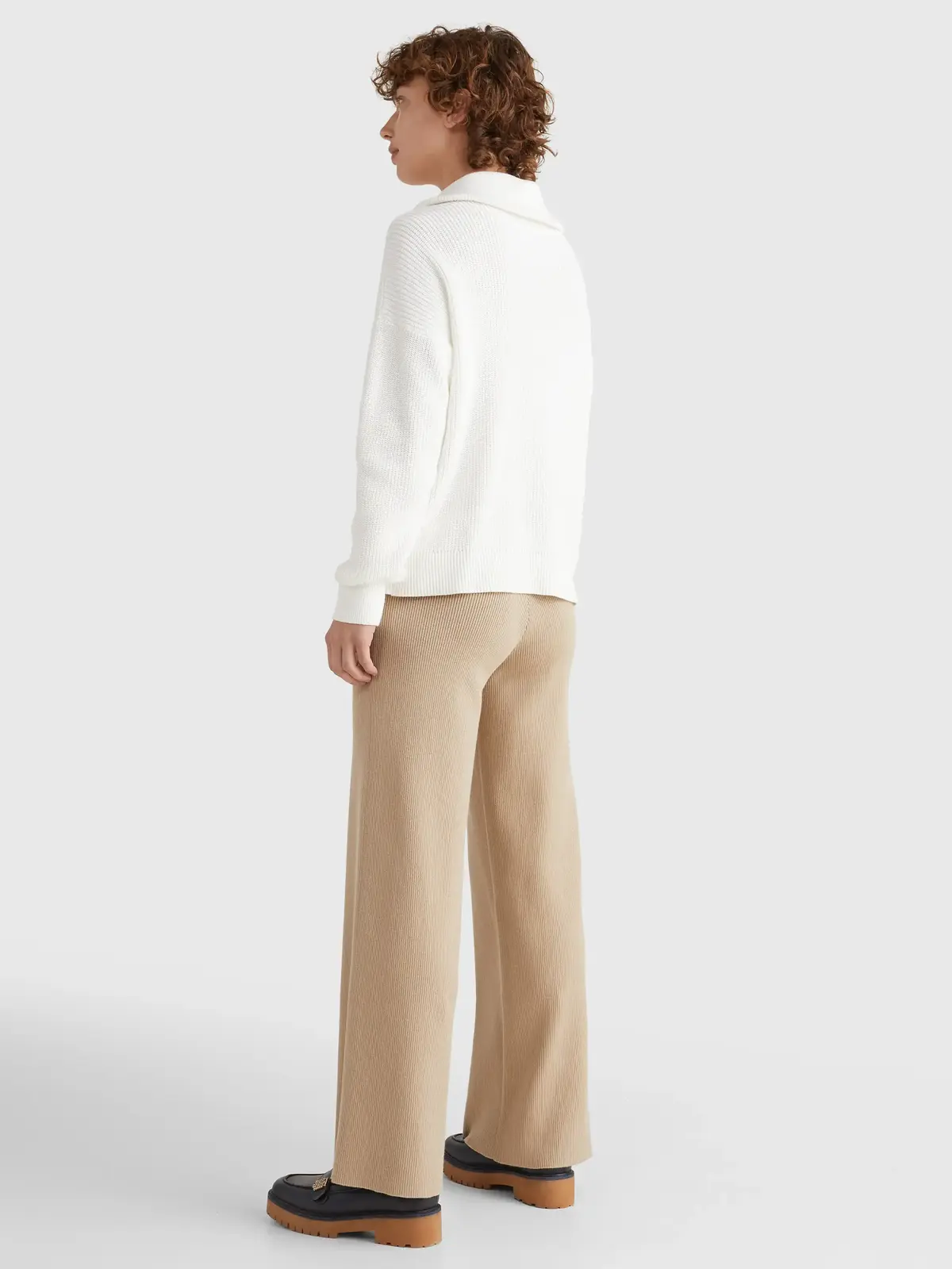 Tommy Hilfiger HAYANA CABLE ZIP-UP Kadın Krem Kazak