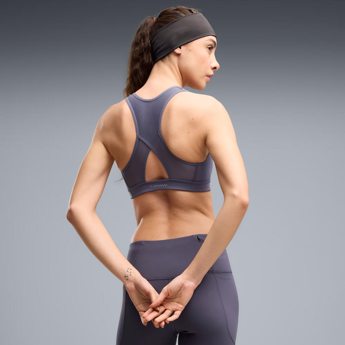Puma 4KEEPS RUN BRA - MID Gri Kadın Sporcu Sütyeni