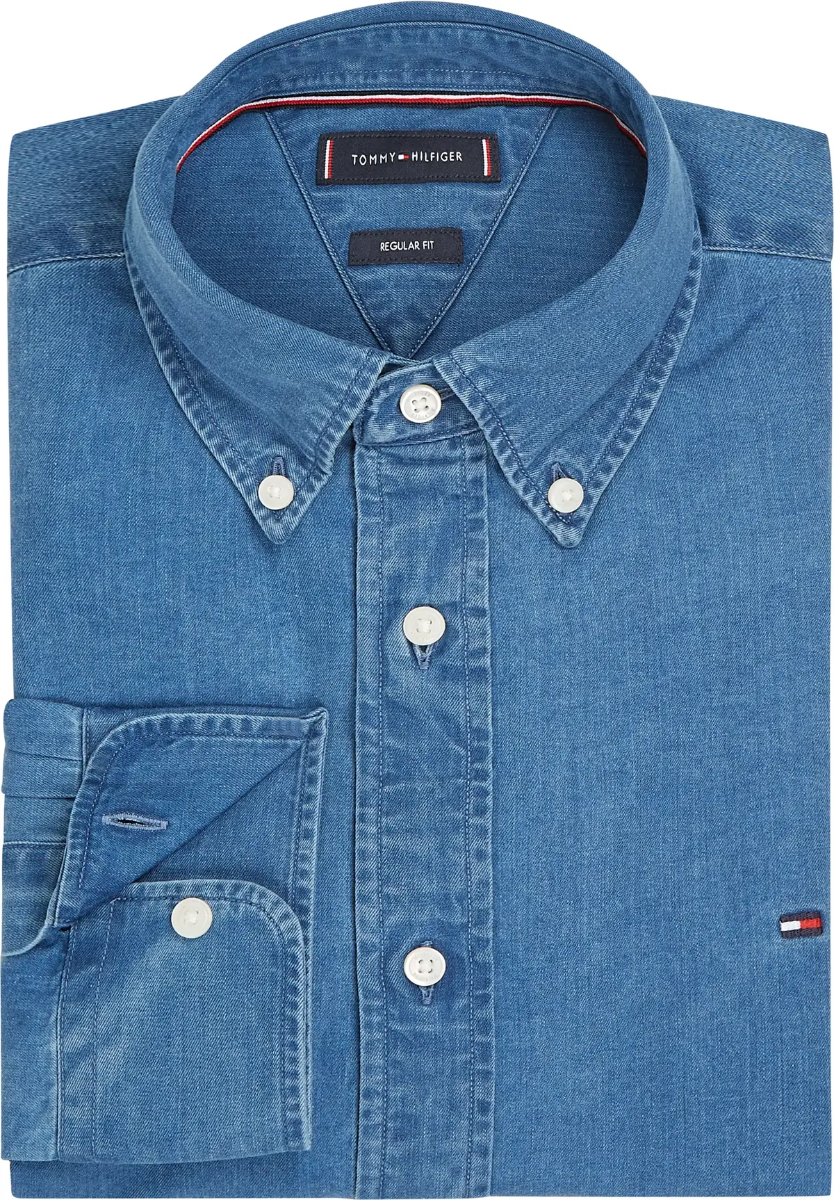 Tommy Hilfiger CHAMBRAY RF SHIRT, 0GZ Mavi Erkek Gömlek