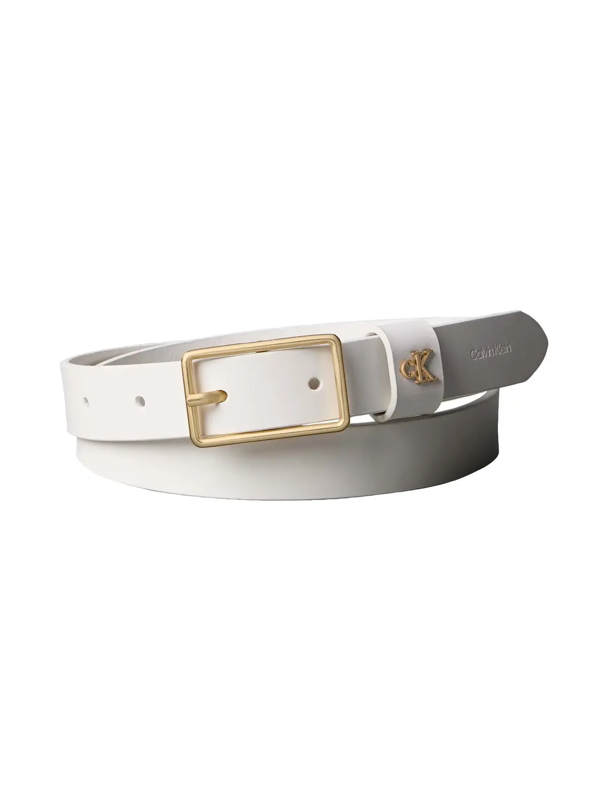 Calvin Klein SQUARE BUCKLE CK LOO Beyaz Deri Kadın Kemer