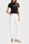Calvin Klein MOM JEAN CHALK WHITE, ASN, SH, 25 Beyaz Kadın Kot Pantolon