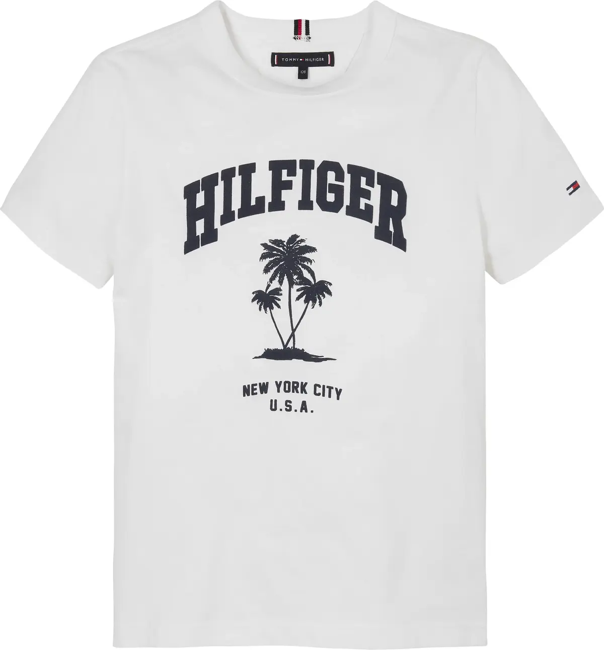 Tommy Hilfiger HILFIGER PALM PRINT, YBR Beyaz Erkek Çocuk T-Shirt & Polo