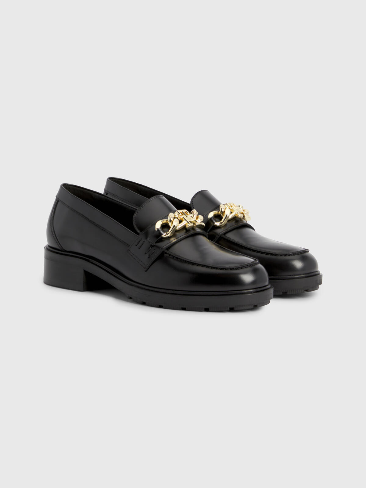 Tommy Hilfiger TH CHAIN LOAFER Kadın Siyah Ayakkabı