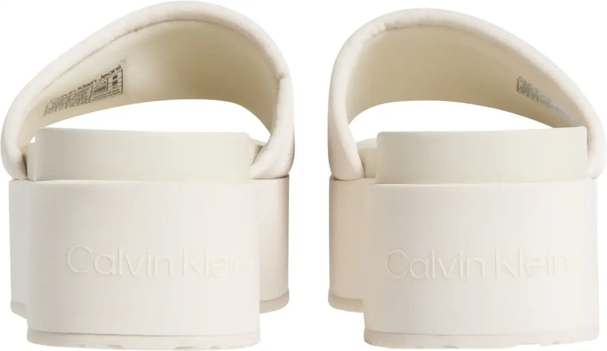 Calvin Klein FLATFORM SANDAL SLID, AEO Krem Kadın Terlik