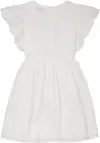 Tommy Hilfiger TEXTURED COTTON DRES, YBR Beyaz Kız Çocuk Elbise-Etek