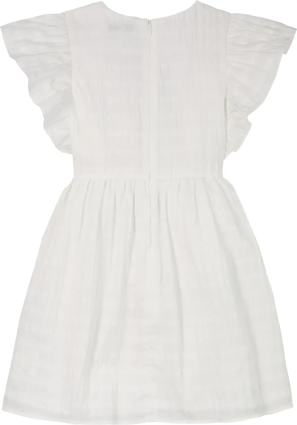 Tommy Hilfiger TEXTURED COTTON DRES, YBR Beyaz Kız Çocuk Elbise-Etek