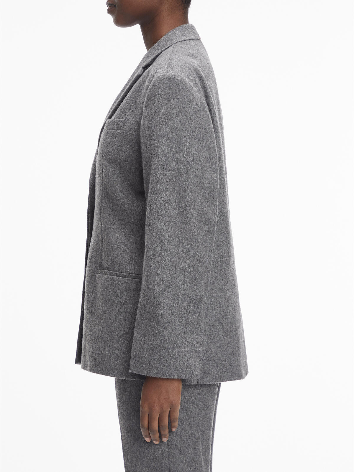 Calvin Klein FLANNEL WOOL TAILORE Kadın Gri Blazer