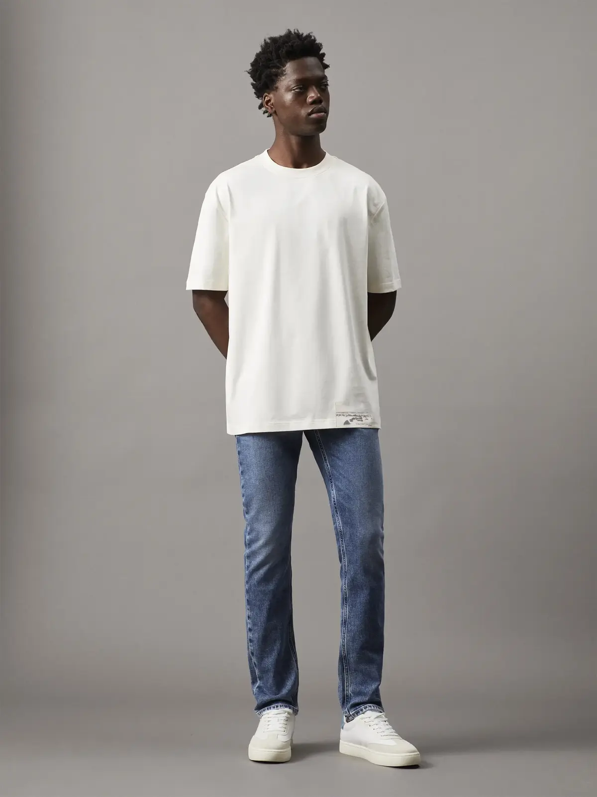 Calvin Klein LENTICULAR SHORELINE Erkek Beyaz T-Shirt